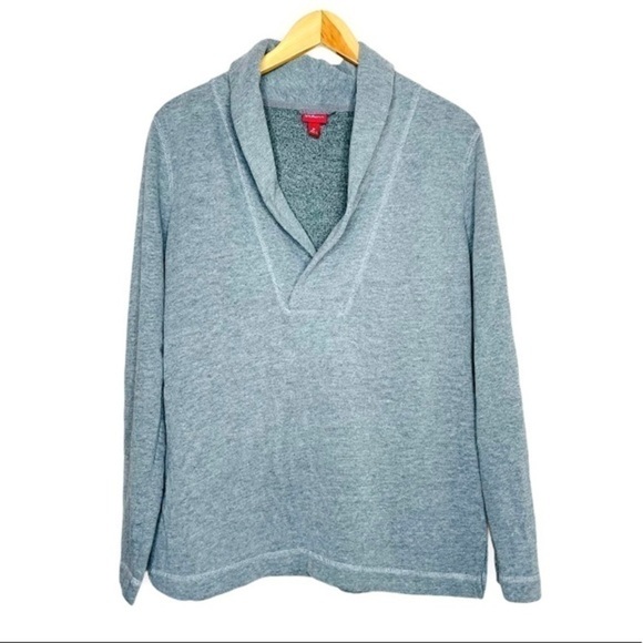 Merona Grey V-Neck Fleece Lined Sweatshirt - Picture 1 of 10